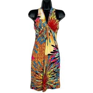 NEW! MT Collection Halter Dress Bright Bodycon Beach Casual - S